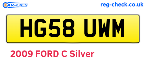HG58UWM are the vehicle registration plates.