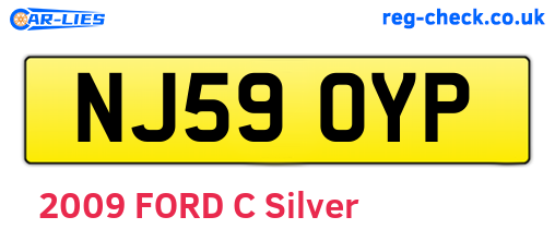 NJ59OYP are the vehicle registration plates.