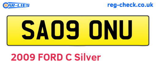 SA09ONU are the vehicle registration plates.