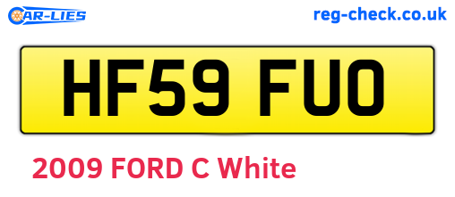 HF59FUO are the vehicle registration plates.