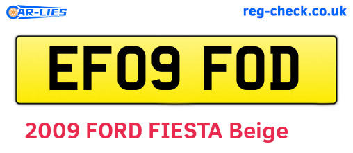 EF09FOD are the vehicle registration plates.