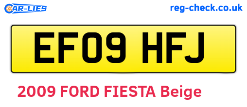 EF09HFJ are the vehicle registration plates.