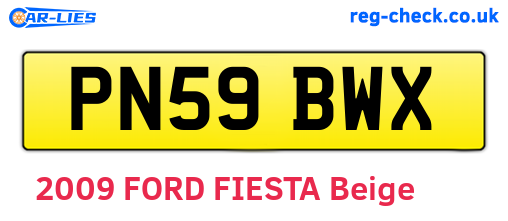 PN59BWX are the vehicle registration plates.