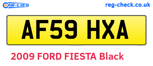 AF59HXA are the vehicle registration plates.