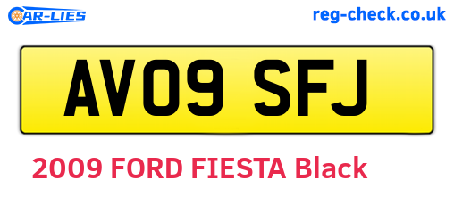 AV09SFJ are the vehicle registration plates.