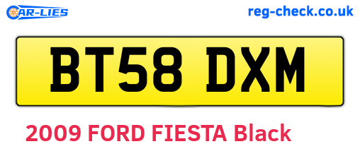 BT58DXM are the vehicle registration plates.