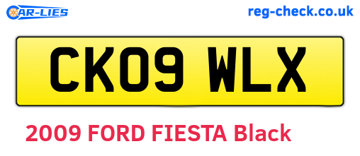 CK09WLX are the vehicle registration plates.