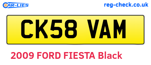 CK58VAM are the vehicle registration plates.