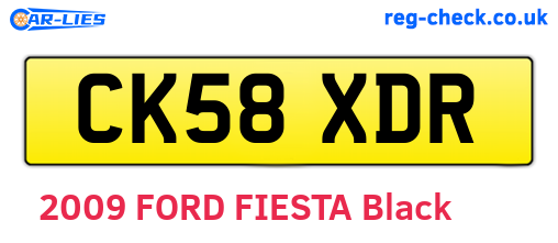 CK58XDR are the vehicle registration plates.