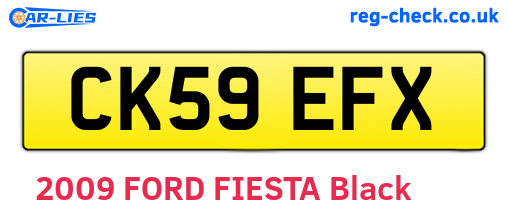 CK59EFX are the vehicle registration plates.