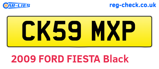 CK59MXP are the vehicle registration plates.