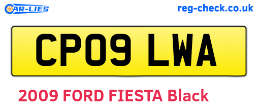 CP09LWA are the vehicle registration plates.