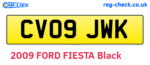 CV09JWK are the vehicle registration plates.