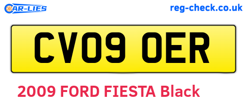CV09OER are the vehicle registration plates.