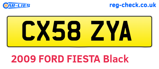 CX58ZYA are the vehicle registration plates.
