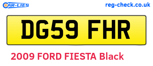 DG59FHR are the vehicle registration plates.