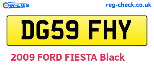 DG59FHY are the vehicle registration plates.