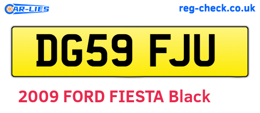 DG59FJU are the vehicle registration plates.