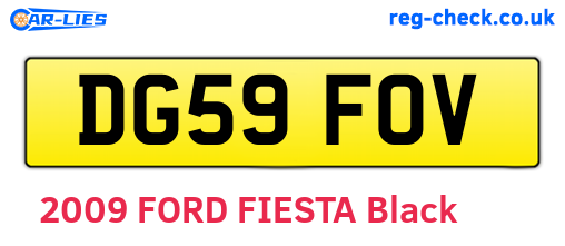 DG59FOV are the vehicle registration plates.
