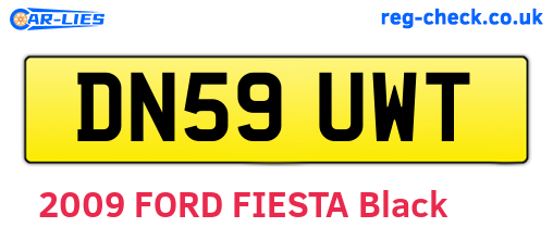 DN59UWT are the vehicle registration plates.