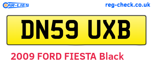 DN59UXB are the vehicle registration plates.