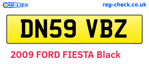 DN59VBZ are the vehicle registration plates.