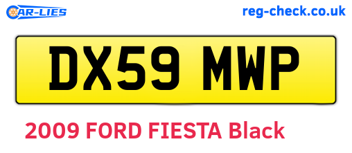 DX59MWP are the vehicle registration plates.