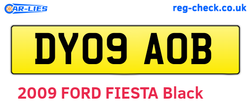 DY09AOB are the vehicle registration plates.