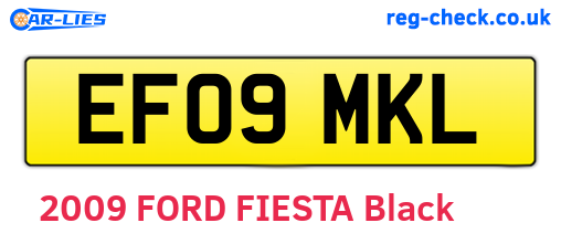 EF09MKL are the vehicle registration plates.