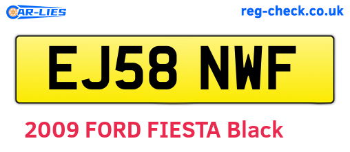 EJ58NWF are the vehicle registration plates.