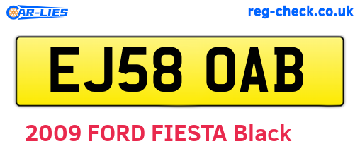 EJ58OAB are the vehicle registration plates.