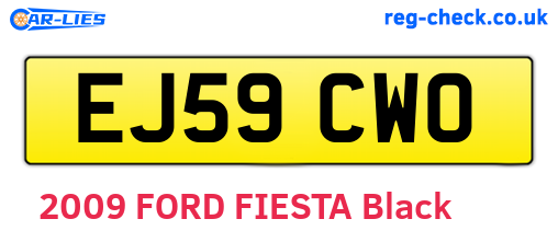EJ59CWO are the vehicle registration plates.