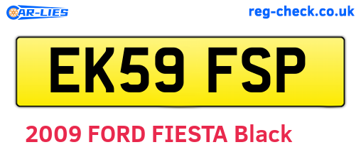 EK59FSP are the vehicle registration plates.