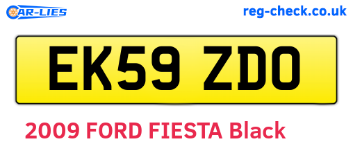 EK59ZDO are the vehicle registration plates.