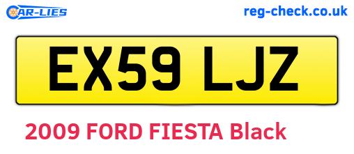 EX59LJZ are the vehicle registration plates.