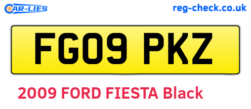 FG09PKZ are the vehicle registration plates.