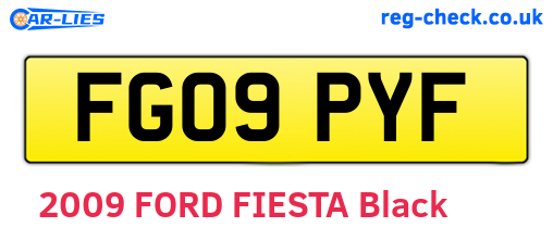 FG09PYF are the vehicle registration plates.