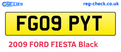 FG09PYT are the vehicle registration plates.