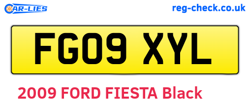 FG09XYL are the vehicle registration plates.