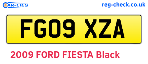 FG09XZA are the vehicle registration plates.
