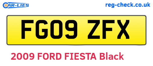 FG09ZFX are the vehicle registration plates.