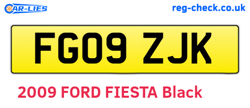 FG09ZJK are the vehicle registration plates.