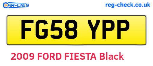 FG58YPP are the vehicle registration plates.