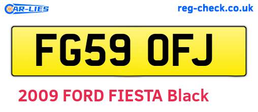 FG59OFJ are the vehicle registration plates.