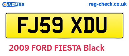 FJ59XDU are the vehicle registration plates.