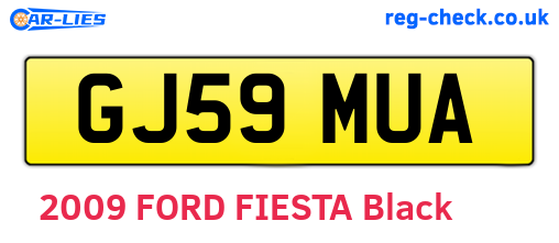 GJ59MUA are the vehicle registration plates.