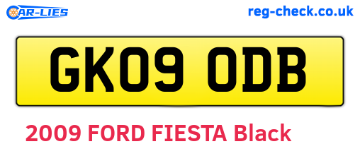 GK09ODB are the vehicle registration plates.