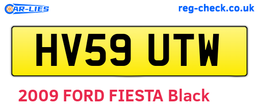 HV59UTW are the vehicle registration plates.