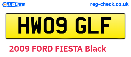 HW09GLF are the vehicle registration plates.