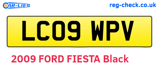 LC09WPV are the vehicle registration plates.